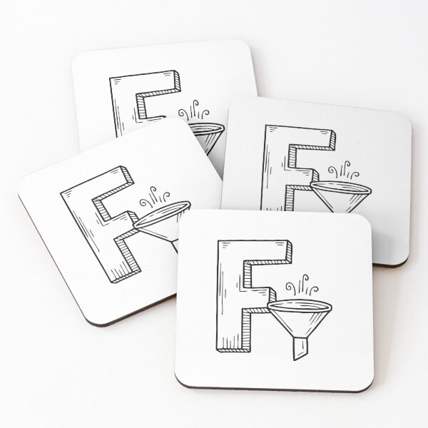Item preview, Illustration of Letter F Beside Funnel designed and sold by rasagamastore.