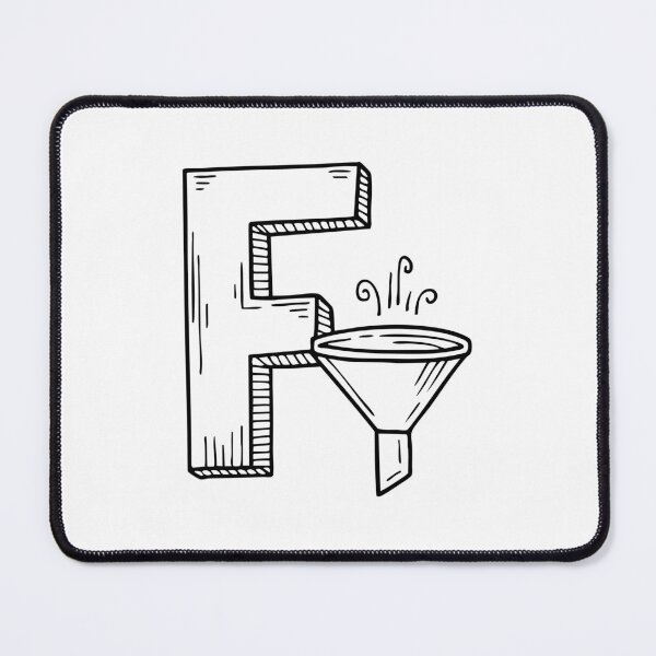 Item preview, Illustration of Letter F Beside Funnel designed and sold by rasagamastore.