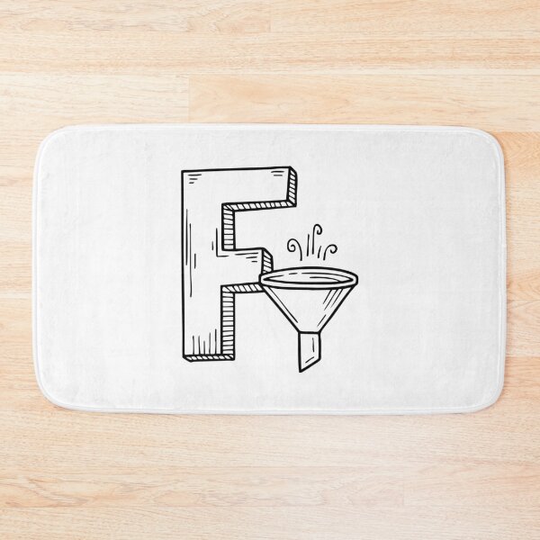 Item preview, Illustration of Letter F Beside Funnel designed and sold by rasagamastore.