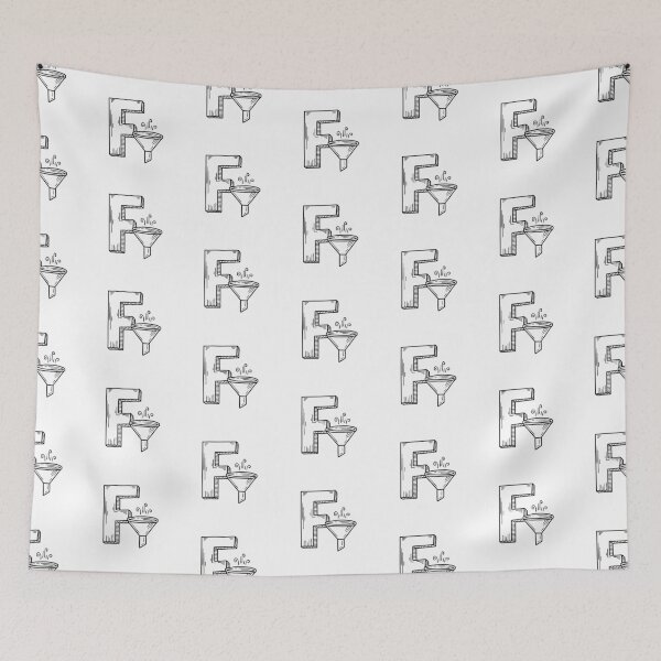 Item preview, Illustration of Letter F Beside Funnel designed and sold by rasagamastore.