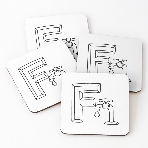 Item preview, Illustration of Letter F Beside Faucet designed and sold by rasagamastore.