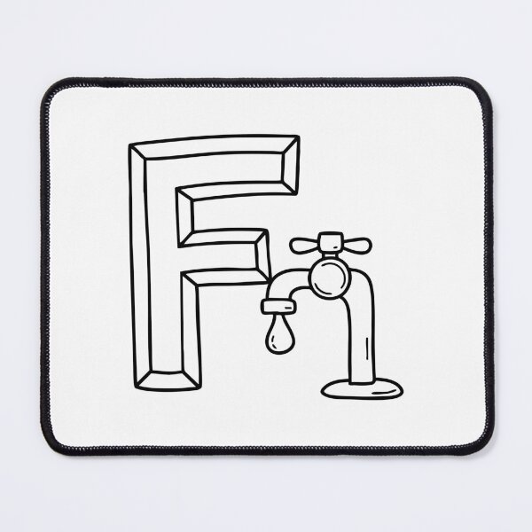Item preview, Illustration of Letter F Beside Faucet designed and sold by rasagamastore.