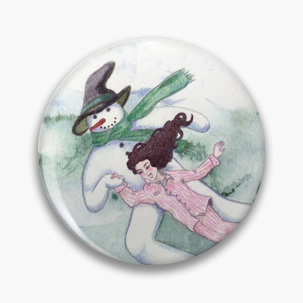 Item preview, Snowman fliying over snowy landscapes designed and sold by Lucy Dreams.