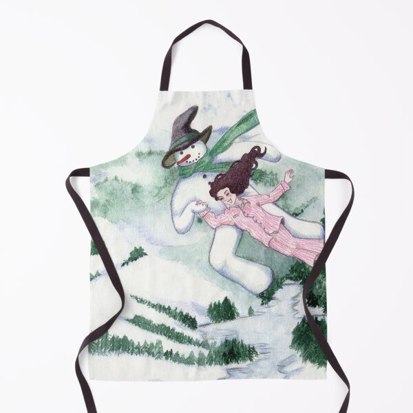 Item preview, Snowman fliying over snowy landscapes designed and sold by Lucy Dreams.