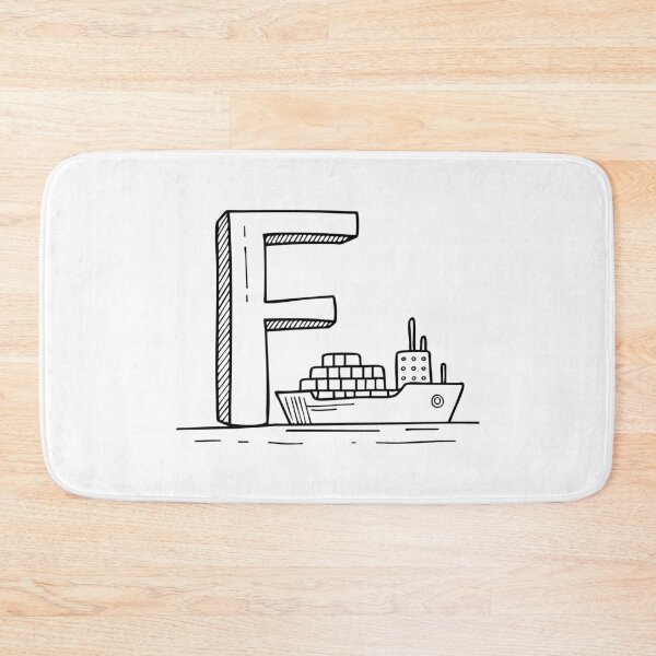 Item preview, Illustration of Letter F Beside Freight Vessel designed and sold by rasagamastore.