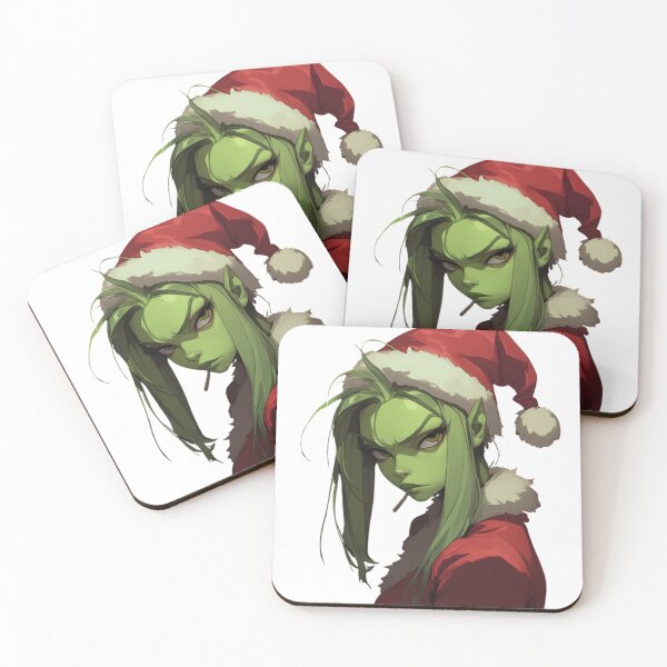Item preview, The Girl Grinch – Festive Rebel Portrait designed and sold by KazyWeeb.