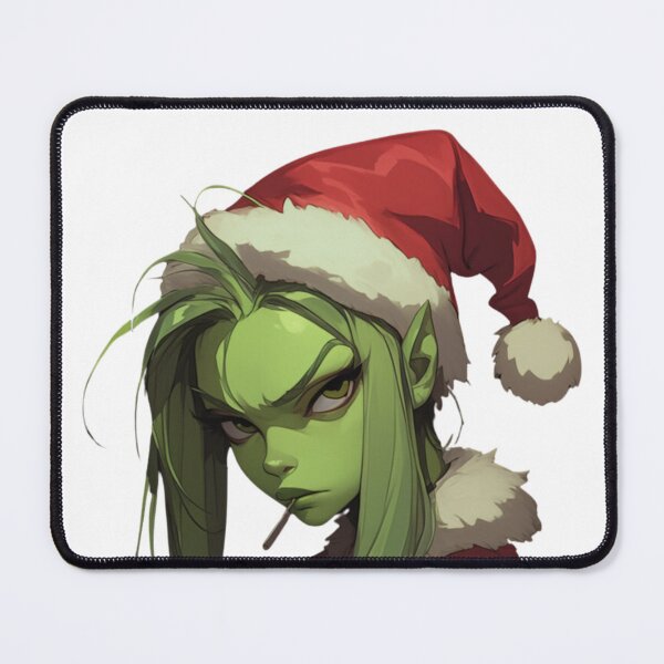 Item preview, The Girl Grinch – Festive Rebel Portrait designed and sold by KazyWeeb.