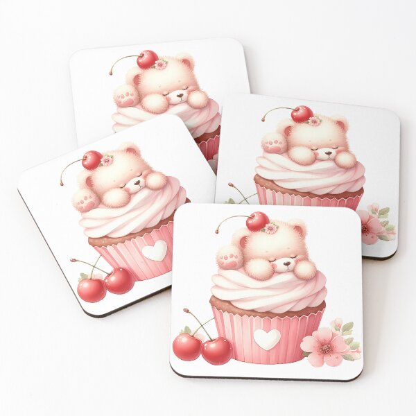 Item preview, Adorable A0526 Fluffy Bear on Cupcake: Cute and Unique Decoration for Gifting, Celebrations, and Collectors – Sweet and Delightful designed and sold by angieart68.