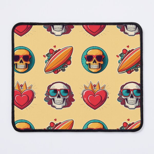 Item preview, Skulls Heart Surf | Sticker Pattern | Retro Collection designed and sold by monkeybusiness.pt.