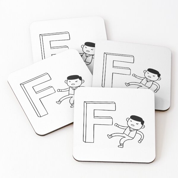 Item preview, Illustration of Letter F Beside Man Falling designed and sold by rasagamastore.