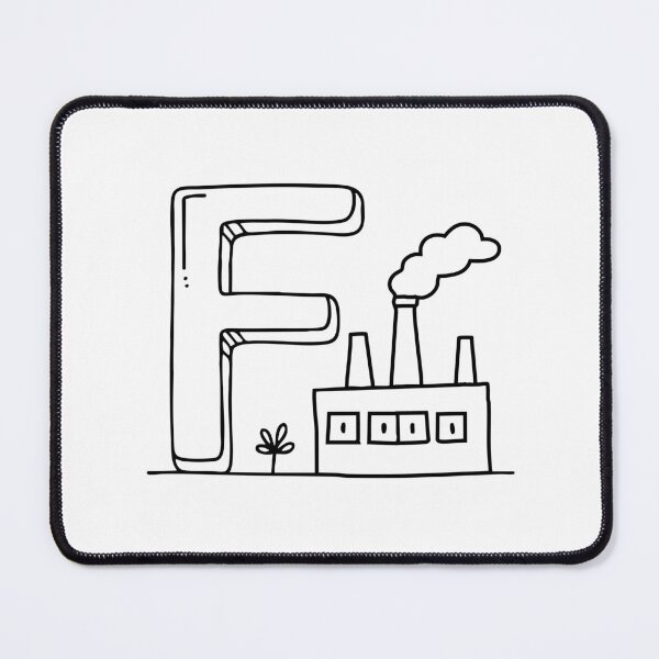 Item preview, Illustration of Letter F Beside Factory designed and sold by rasagamastore.
