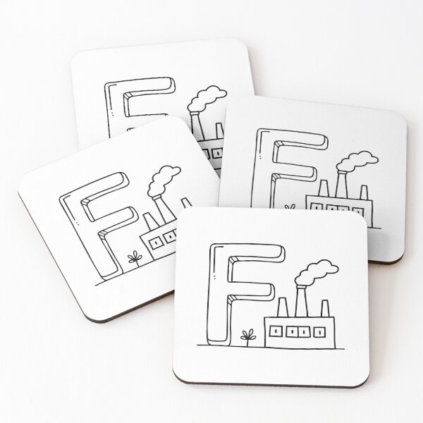 Item preview, Illustration of Letter F Beside Factory designed and sold by rasagamastore.