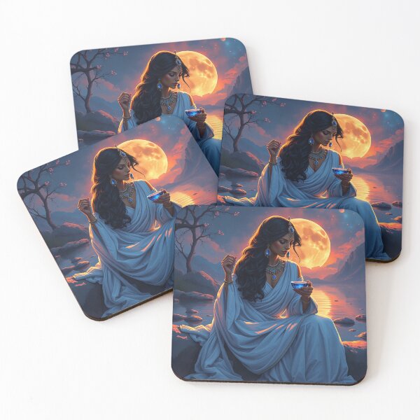 Item preview, Ishtar Drinking Tea in Moonlight designed and sold by TempleOfIshtar.