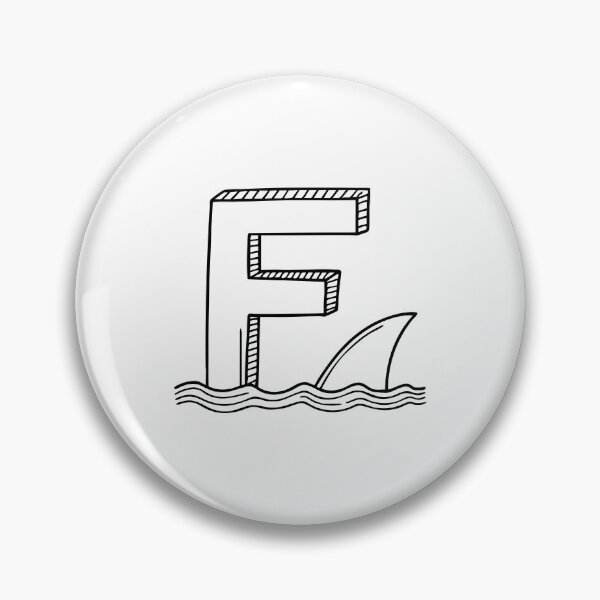 Item preview, Illustration of Letter F Beside Shark Fin designed and sold by rasagamastore.