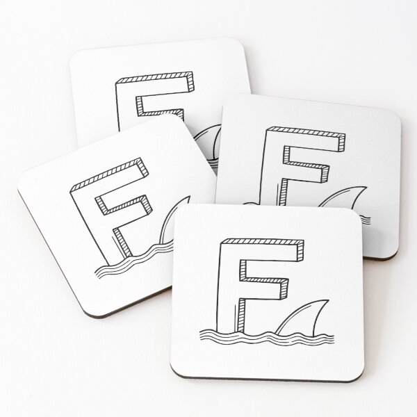 Item preview, Illustration of Letter F Beside Shark Fin designed and sold by rasagamastore.
