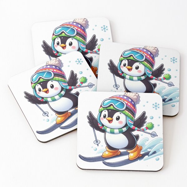 Item preview, skiing penguin designed and sold by ArtQueen777.