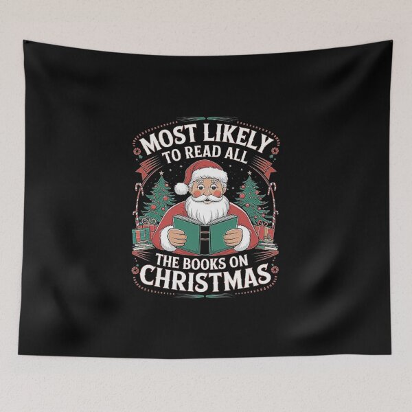 Item preview, Santa’s Christmas Bookworm Illustration designed and sold by love3617.