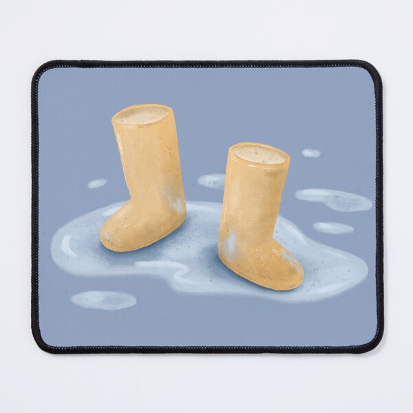 Item preview, Pastel Yellow Rainboots In Puddle designed and sold by TakovaCitliva.