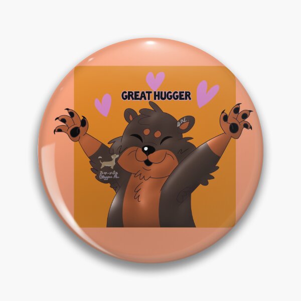 Item preview, Great hugger bear badge designed and sold by DoggoneAL.