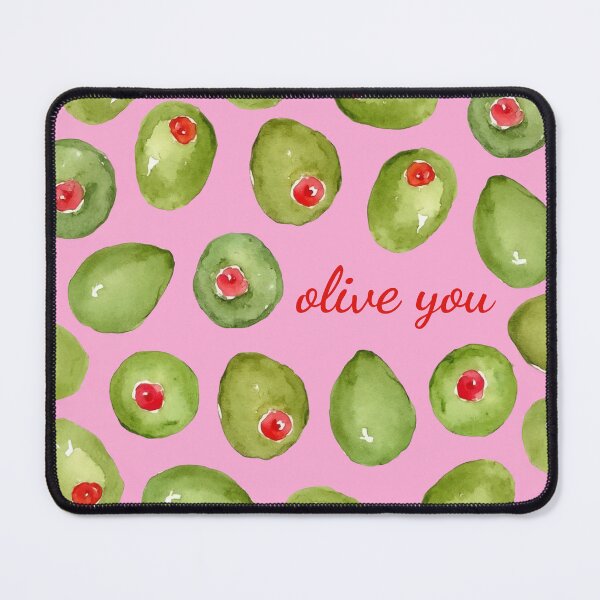 Item preview, Olive You Pink Watercolor Print designed and sold by Magnolia Valley Art.