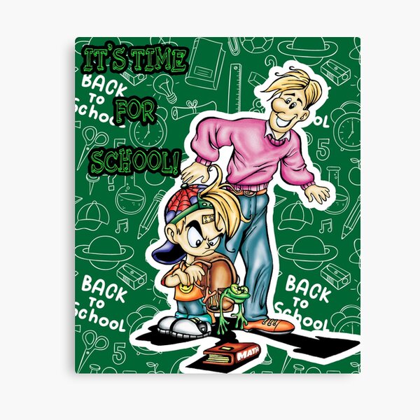 Item preview, Back to school, its time for school cartoon illustration designed and sold by Dimisbarbarian.