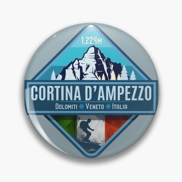 Item preview, Cortina d'Ampezzo Italy Italia Ski Skiing Sticker T-Shirt 02 designed and sold by OuterShellUK.