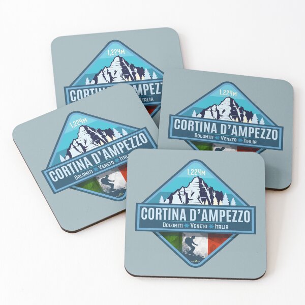 Item preview, Cortina d'Ampezzo Italy Italia Ski Skiing Sticker T-Shirt 02 designed and sold by OuterShellUK.