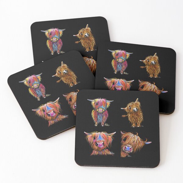 Item preview, Scottish Hairy Highland Cow ' Brave, Coo, Bruce and Sugar ' by Shirley MacArthur designed and sold by Shirley MacArthur Art.