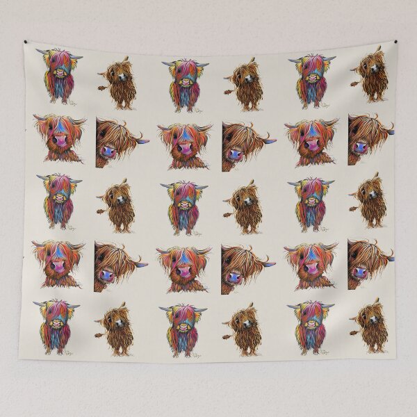 Item preview, Scottish Hairy Highland Cow ' Brave, Coo, Bruce and Sugar ' by Shirley MacArthur designed and sold by Shirley MacArthur Art.
