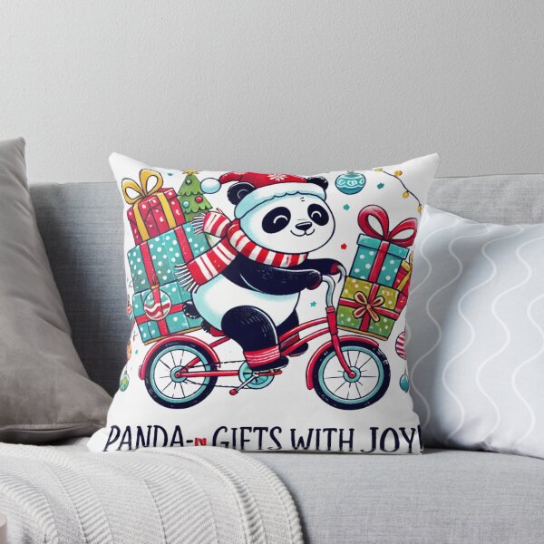 Item preview, Christmas Panda Delivery Fun-Festive Panda Riding with Gifts designed and sold by PixelMuse2024.