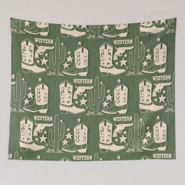 Item preview, Cowboy Boot - Western Americana Rustic Charm - Green designed and sold by susycosta.