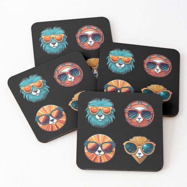 Item preview, Dogs Puppy Sunglasses | Sticker Pattern | Retro Collection designed and sold by monkeybusiness.pt.