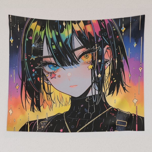 Item preview, Abstract Rain Anime Girl designed and sold by bubblegoth.