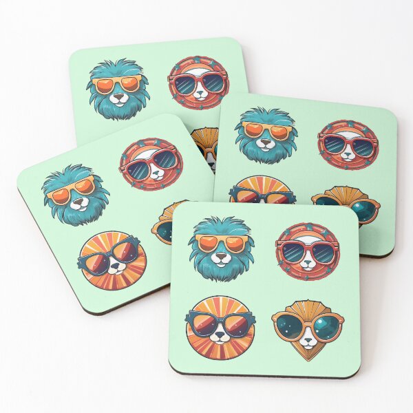 Item preview, Dogs Puppy Sunglasses | Sticker Pattern | Retro Collection designed and sold by monkeybusiness.pt.