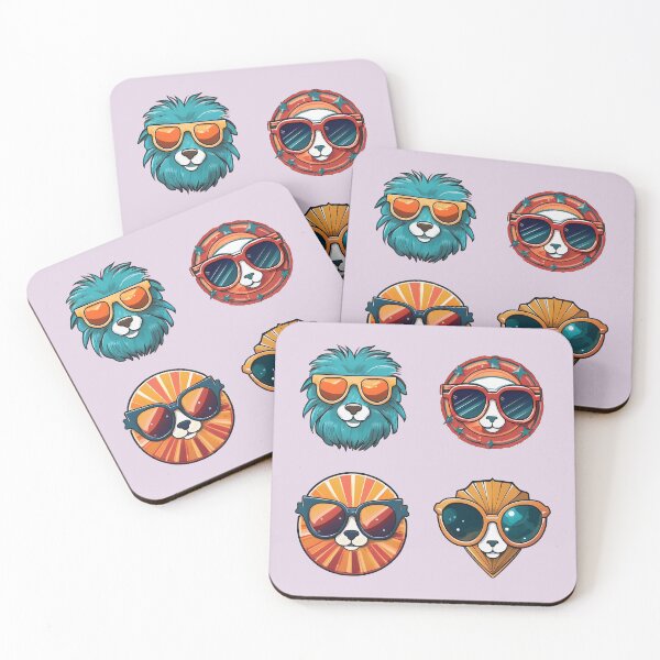 Item preview, Dogs Puppy Sunglasses | Sticker Pattern | Retro Collection designed and sold by monkeybusiness.pt.