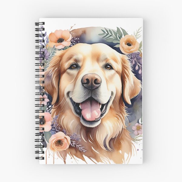 Artikelvorschau, Golden Retriever Boho Blumen entworfen und verkauft von MagicWander.