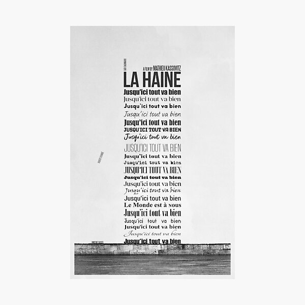 Aperçu de l'œuvre La Haine Mathieu Kassovitz Affiche de film vintage française créée et vendue par kerims.
