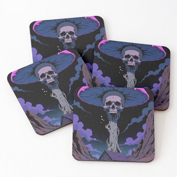 Item preview, Nightmare desert skull amidst alien fungi designed and sold by ShroomForge.