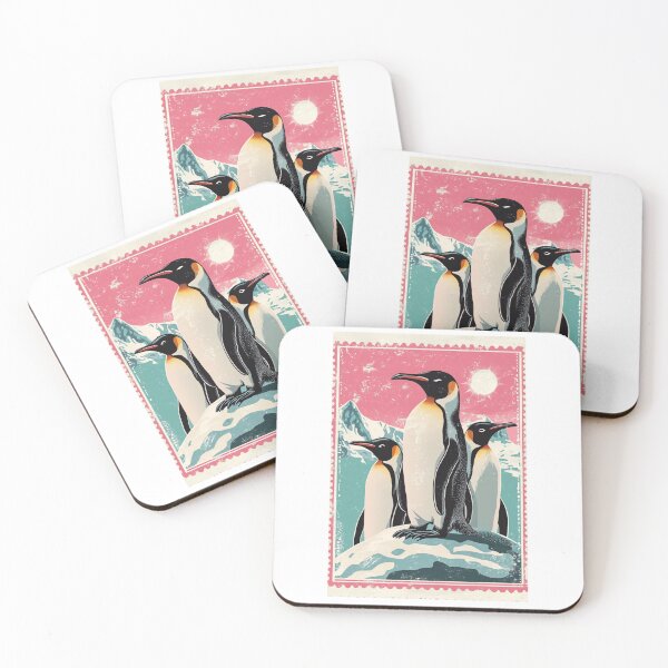 Item preview, Postage Stamp with Penguins North Pole Vintage Style designed and sold by karolaan.