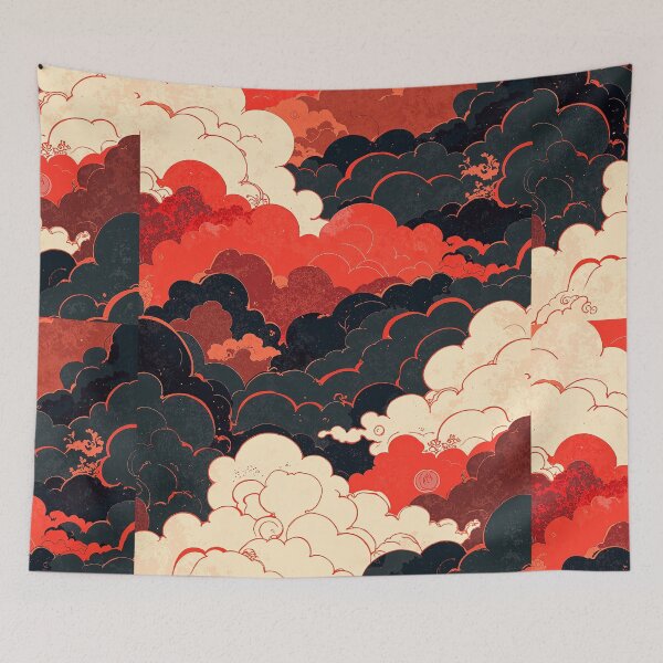 Item preview, Oriental blossoms amidst a timeless sky designed and sold by ShroomForge.