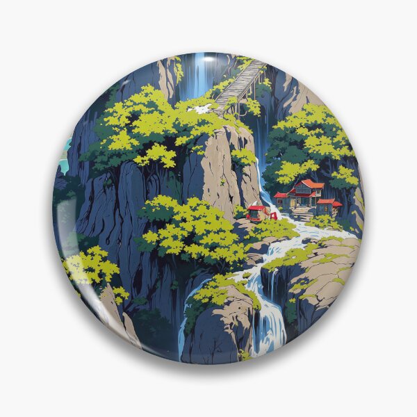 Item preview, Pagoda amidst waterfall cascades designed and sold by ShroomForge.