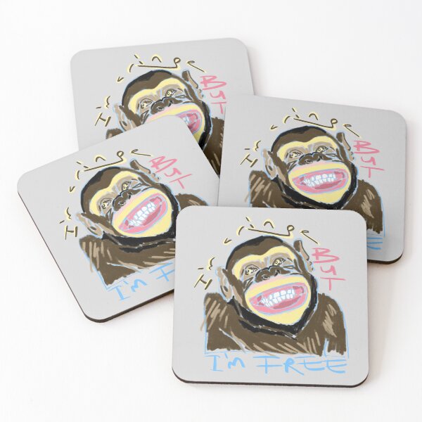 Item preview, I Am Cringe But I'm Free: Fun Smiling Monkey Illustration for Freedom Lovers designed and sold by Pandositive.