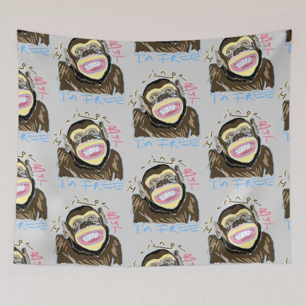 Item preview, I Am Cringe But I'm Free: Fun Smiling Monkey Illustration for Freedom Lovers designed and sold by Pandositive.