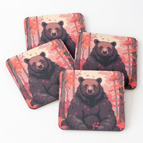 Item preview, Red markings a giant black bear amidst an designed and sold by MadeByHaresShop.
