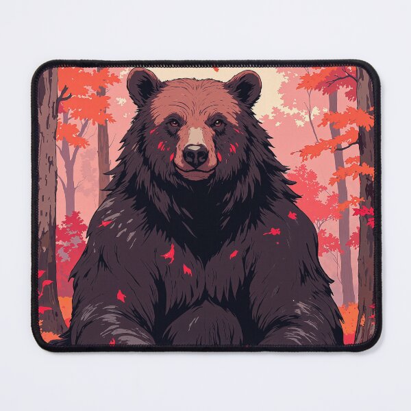 Item preview, Red markings a giant black bear amidst an designed and sold by MadeByHaresShop.