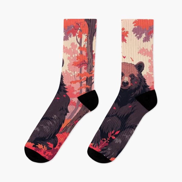 Item preview, Red markings a giant black bear amidst an designed and sold by MadeByHaresShop.