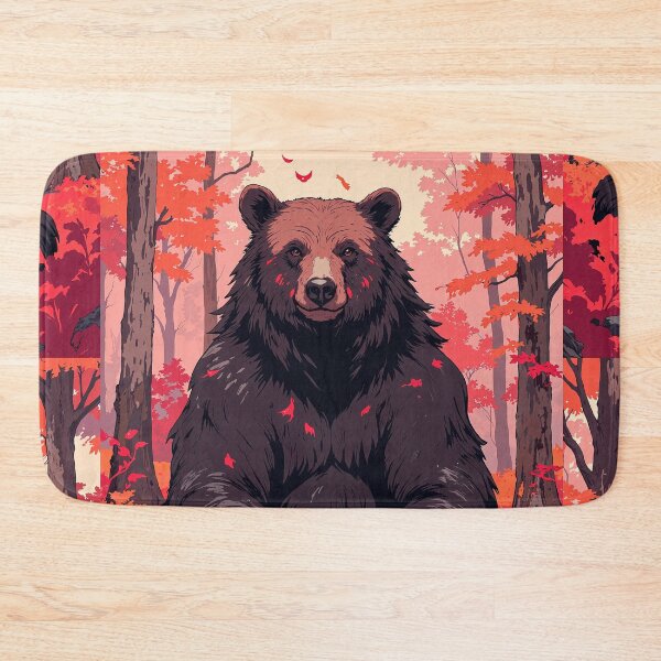 Item preview, Red markings a giant black bear amidst an designed and sold by MadeByHaresShop.