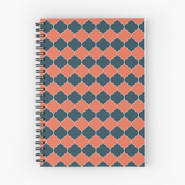 Item preview, Moroccan trellis orange and blue pattern designed and sold by sasyall.