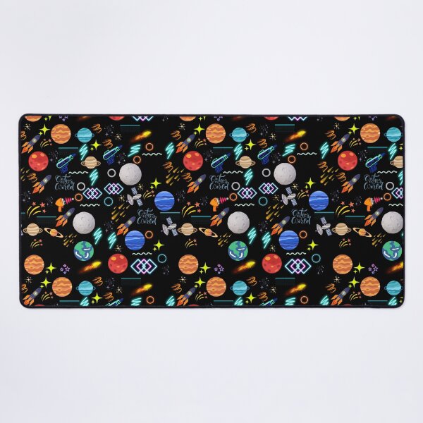 Item preview, Retro Futuristic Neon Space Pattern  black designed and sold by astersgraphics.