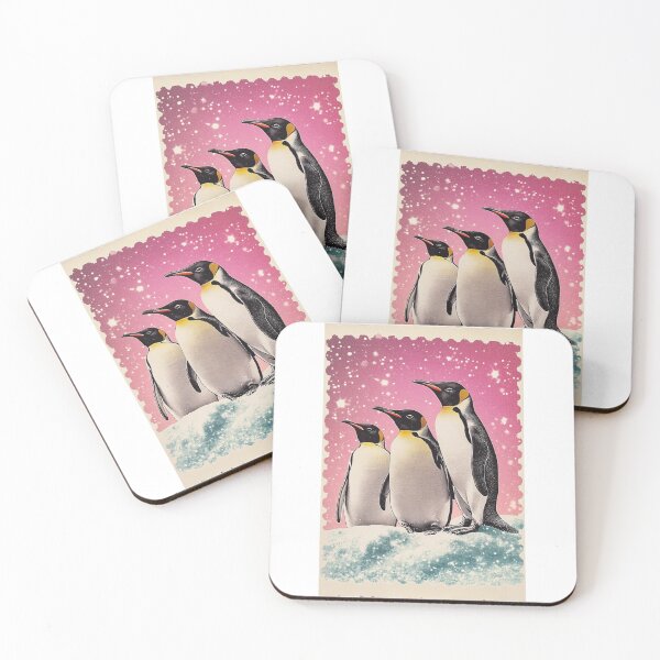 Item preview, Penguin Stamp North Pole Vintage Pink Style designed and sold by karolaan.